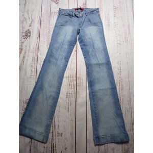 Crazy Daisy Womens Jeans Size 24 Flare Low Rise Sequined Stretch - 231242